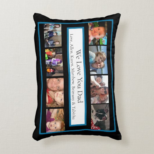 家族パーソナライズされたの写真 |パパ アクセントクッション (正面(垂直))