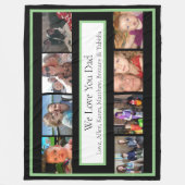 家族パーソナライズされたの写真 |パパ フリースブランケット (正面)