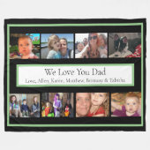 家族パーソナライズされたの写真 |パパ フリースブランケット (正面(横))