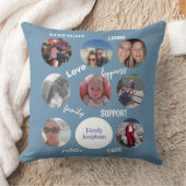 家族パーソナライズされたの写真（青） クッション (ブランケット)