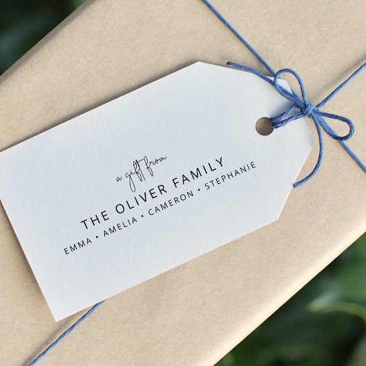 家族パーソナライズされたの名前から贈り物を最小限に抑える ギフトタグ