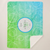 家族パーソナライズされたの名前と重要な日付 シェルパブランケット (正面)