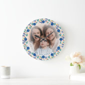 家族パーソナライズされたの大規模な写真コラージュのメモリ ラージ壁時計 (ホーム)