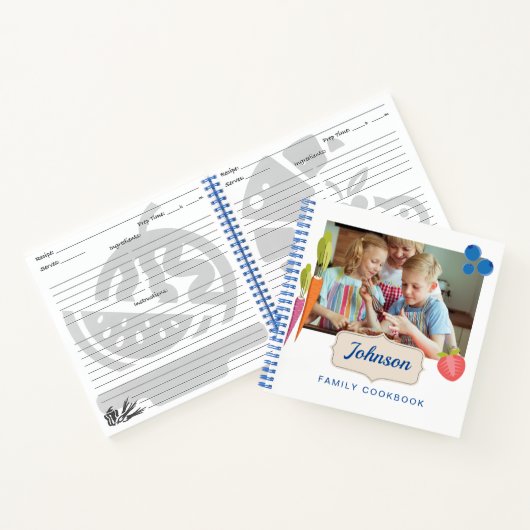 家族パーソナライズされたの料理本（写真を追加） ノートブック (内部)