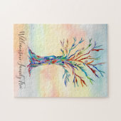 家族パーソナライズされたの木 ジグソーパズル (横)