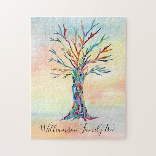 家族パーソナライズされたの木 ジグソーパズル (縦)
