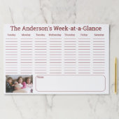 家族パーソナライズされたの週の概要 ペーパーパッド (インサイチュ)