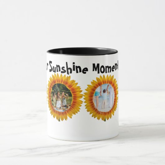 家族パーソナライズされたひまわり写真/文字マグカップ マグカップ (中央)