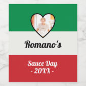 家族パーソナライズされたイタリアンソース日ボトルラベル ワインラベル (シングルラベル)
