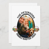 家族パーソナライズされたイースターフォト卵バスケット シーズンカード (正面/裏面)