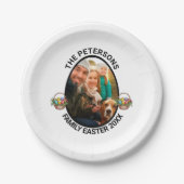 家族パーソナライズされたイースターフォト卵バスケット ペーパープレート (正面)