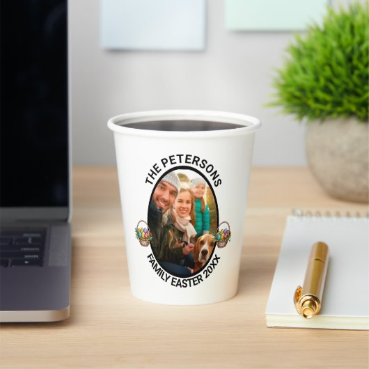 家族パーソナライズされたイースターフォト卵バスケット 紙コップ (インサイチュ)