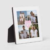 家族パーソナライズされたエレガント4枚フォトラブハート フォトプラーク (正面)