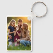 家族パーソナライズされたカスタム2枚フォトダブル キーホルダー (裏面)