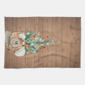 家族パーソナライズされたキッチンクリスマスツリータオル キッチンタオル (横)