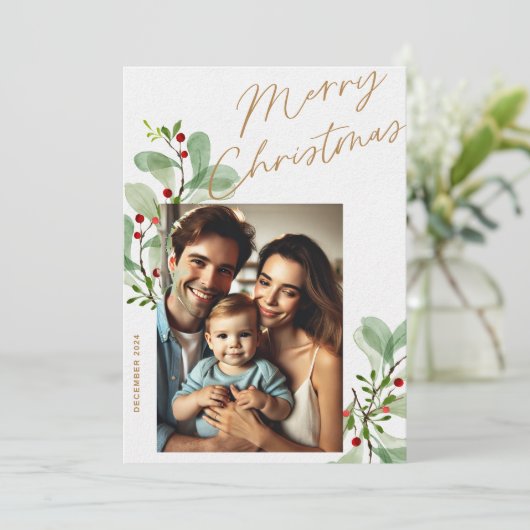 家族パーソナライズされたクリスマスカードユニークフェスティバル シーズンカード (スタンド正面)