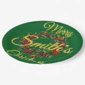 家族パーソナライズされたクリスマスガーランド ペーパープレート (アングル)