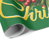 家族パーソナライズされたクリスマスガーランド ラッピングペーパー (ロールコーナー)