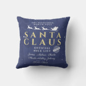 家族パーソナライズされたクリスマスサンタの素敵なリスト クッション (裏面)