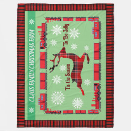 家族パーソナライズされたクリスマスファーム2.0 フリースブランケット