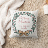 家族パーソナライズされたクリスマスリース クッション (ブランケット)