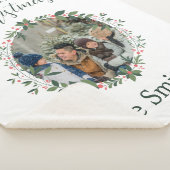 家族パーソナライズされたクリスマスリース シェルパブランケット (3/4)