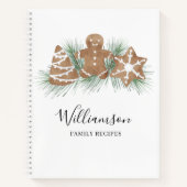 家族パーソナライズされたクリスマスレシピ手帳 ノートブック (正面)