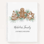 家族パーソナライズされたクリスマスレシピ手帳 ノートブック (正面)