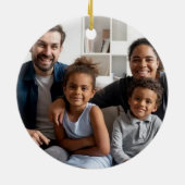 家族パーソナライズされたクリスマス格言女の子ベビー セラミックオーナメント (裏面)