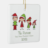 家族パーソナライズされたクリスマス記念セラミックホーン セラミックオーナメント (右)