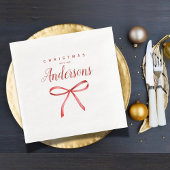 家族パーソナライズされたクリスマス – 赤いリボン