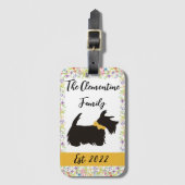 家族パーソナライズされたスコットランド犬の荷物タグ ラゲッジタグ (正面縦)