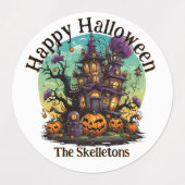 家族パーソナライズされたステッカー – ハ幽霊のよく出るウス ラベル (デザイン1)