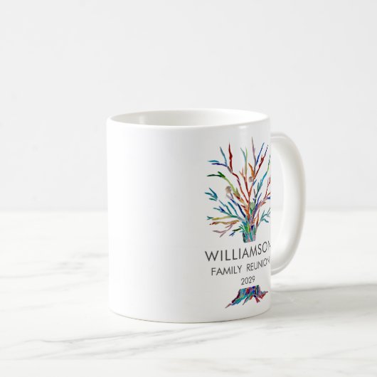 家族パーソナライズされたツリーファミリー懇親会コーヒーマグ コーヒーマグカップ (正面右)