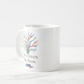 家族パーソナライズされたツリーファミリー懇親会コーヒーマグ コーヒーマグカップ (正面左)