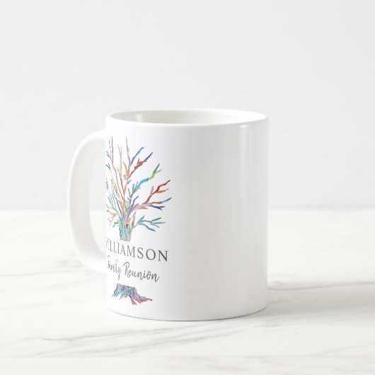 家族パーソナライズされたツリーファミリー懇親会コーヒーマグ コーヒーマグカップ (正面左)