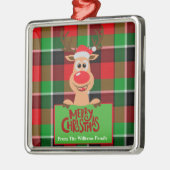 家族パーソナライズされたトナカイのクリスマス メタルオーナメント (左)