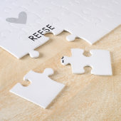 家族パーソナライズされたパズルゲームかわいいハートと名前 ジグソーパズル (側面)