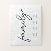 家族パーソナライズされたパズルゲームかわいいハートと名前 ジグソーパズル (縦)