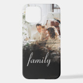 家族パーソナライズされたフォトブラック抽象芸術 iPhoneケース (裏面)