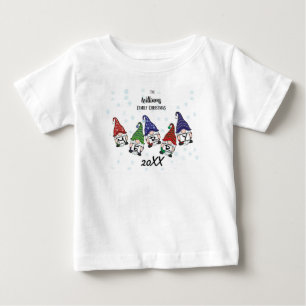 家族パーソナライズされたベビーの散在メリー格言 ベビーTシャツ