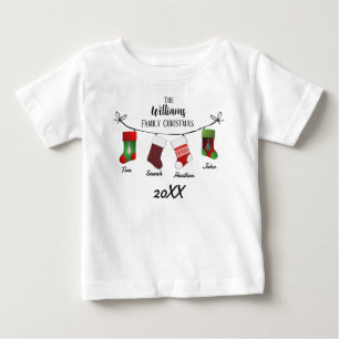 家族パーソナライズされたベビーストッキング ベビーTシャツ