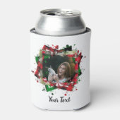 家族パーソナライズされたペット写真クリスマス 缶クーラー (缶正面)