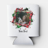 家族パーソナライズされたペット写真クリスマス 缶クーラー (裏面)
