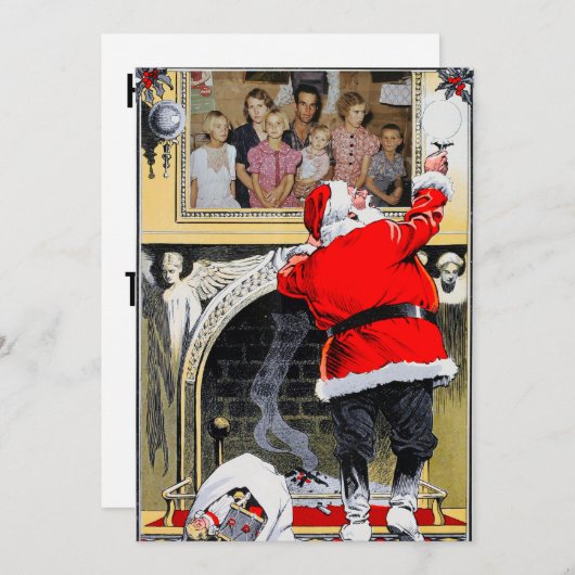 家族パーソナライズされたポートレートクリスマスカード シーズンカード (正面/裏面)