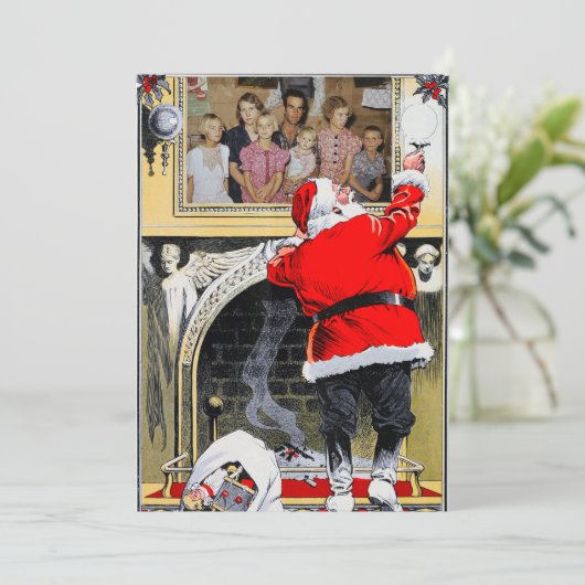 家族パーソナライズされたポートレートクリスマスカード シーズンカード (スタンド正面)