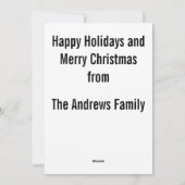 家族パーソナライズされたポートレートクリスマスカード シーズンカード (裏面)