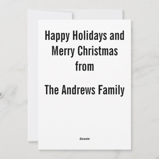 家族パーソナライズされたポートレートクリスマスカード シーズンカード (裏面)