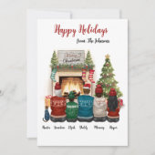 家族パーソナライズされたポートレートクリスマスカード 招待状 (正面)