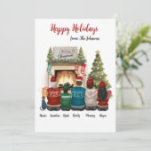 家族パーソナライズされたポートレートクリスマスカード 招待状 (スタンド正面)